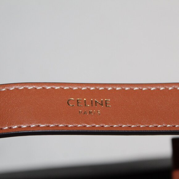 CELINE Triomphe Canvas Calfskin Ava Shoulder Bag Handbag - Picture 7 of 9